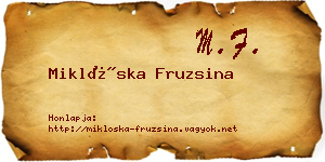 Miklóska Fruzsina névjegykártya